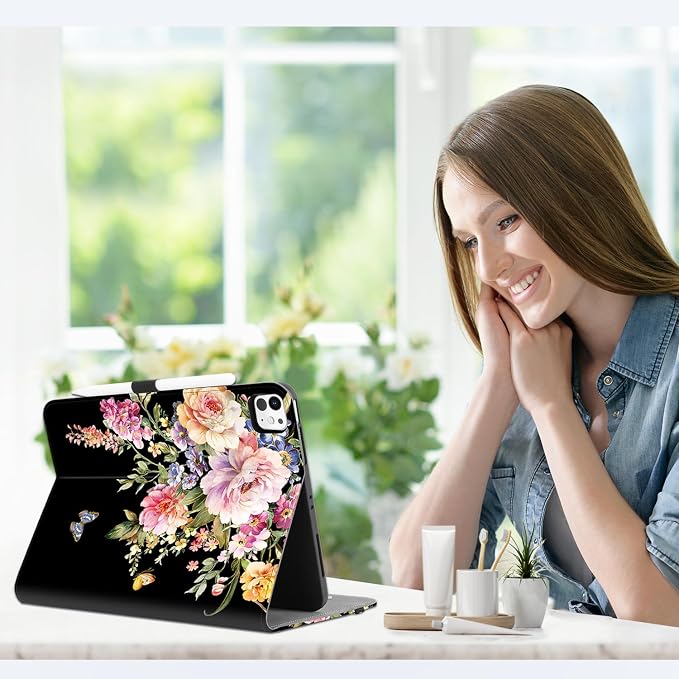Black Floral Butterfly