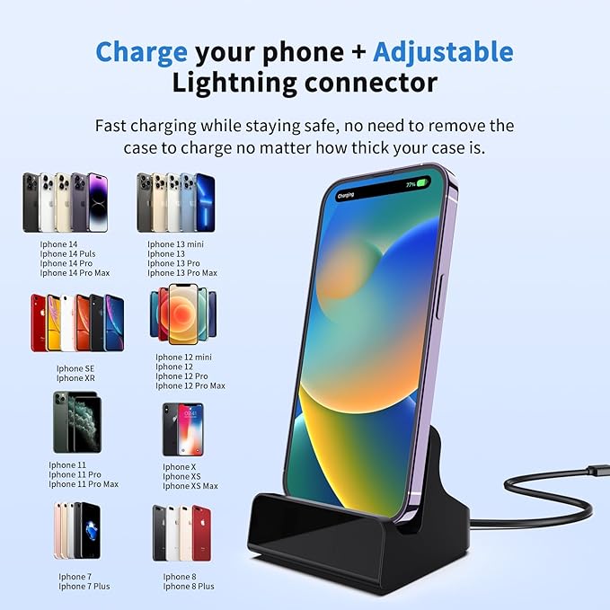 LIZVIE Wireless 5G USB-C 2K Phone Charger Dock 170° Wide-Angle Motion Detection Night Vision App View Control Loop SD Storage for Home/Office/Baby/Pets/Elderly Security.
