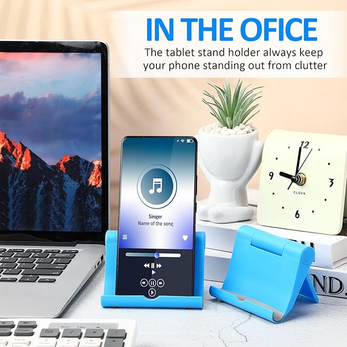 Wenqik 36 Pcs Cell Phone Stands Foldable Tablet Mobile Stand Adjustable Multi Angle Tablet Holder Compatible with Phone 15 14 13 12 11 Pro Xs Xs Max XR 8(Blue)