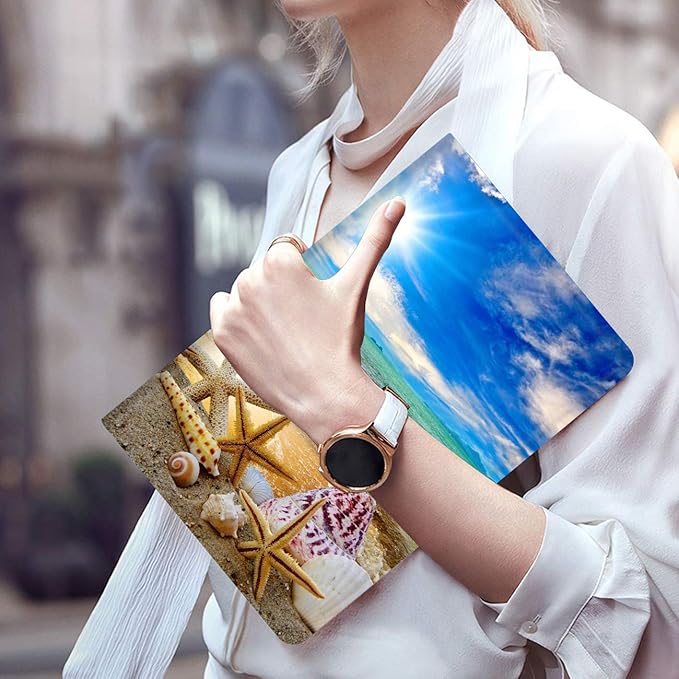 Case for All Amazon Kindle Fire 7 Tablet (9th/7th/5th Generation 2019/2017/2015 Version) Multi-Angle Anti Slide Folio Stand Smart Cover for Amazon Kindle Fire 7 inch - Beautiful Beach Seashells