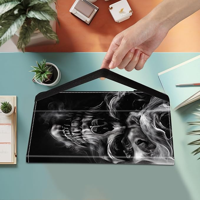 Case for iPad 9th Generation/iPad 8/iPad 7 iPad 10.2 2021 2020 2019/iPad Air 10.5/iPad Pro 10.5Card Slot PU Leather TPU Case Pen Holder Auto Wake SleepSmoke Skull