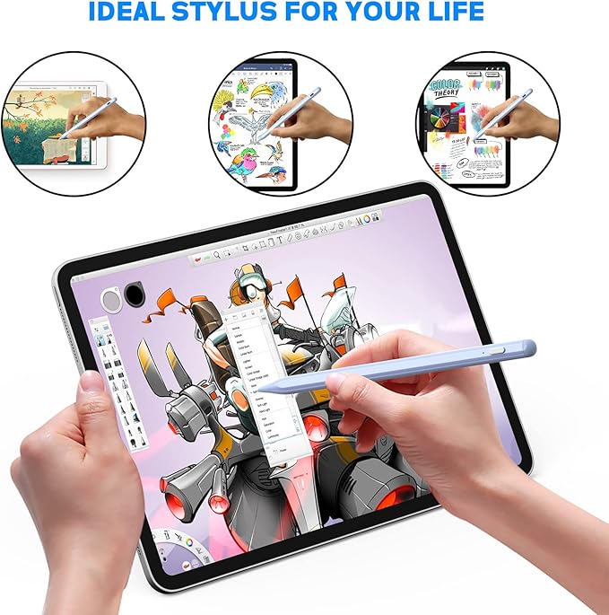 Active Stylus Pen for Android/iOS Touch Screens NTHJOYS Stylus Pens with Magnetic Design Fine Point Stylist Pencil Compatible with Apple iPad/Pro/Air/Mini/iPhone/Tablets Writing &amp Drawing