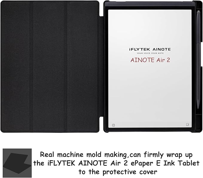 Protective Folio Case for 8.2'' iFLYTEK AINOTE Air 2 Ultra-Thin Lightweight Trifold Protective Cover with Built-in Pen Holder Auto Sleep/Wake for AINOTE Air2 Tablet (Cloth Bark Blue)