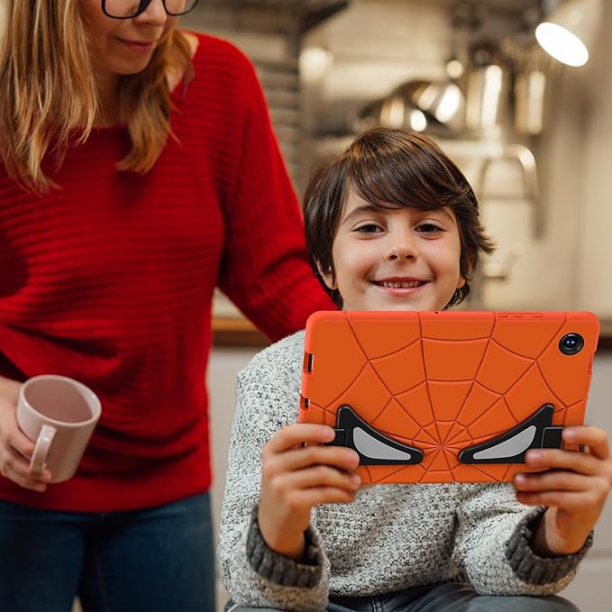 Compatible with Samsung Galaxy Tab A8 10.5 X200/X205(2021) Tablet CaseLightweight Shockproof Rugged Protective Cover with Kickstand for Kids Children Boys Babies Orange Black