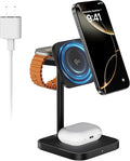 [Qi2 Certified ] LULULOOK 3 in 1 Charging Station 15W QI2 Wireless Charger Stand Magnetic Charger for iPhone 17/16/15/14/13/12 Series AirPods Pro/3/4 Apple Watch with 30W PD Adapter