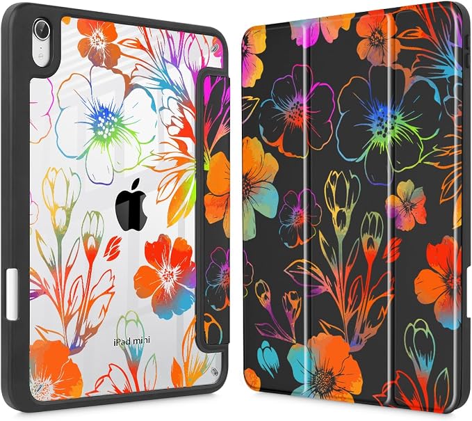 Colored flowers black