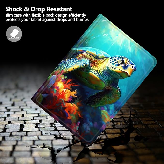Case for iPad 10.5/iPad Air 3rd Generation 2019 / iPad Pro 2017 PU Leather Smart Protective Cover with Auto Sleep/Wake for iPad Air 3rd 10.5Colorful Turtle