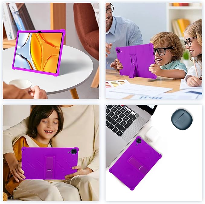Case for Callsky-Pro/Callsky Ctab 14 / Teclast T70 14inch Android 14 TabletAdjustable BracketSoft Silicone Protective Cover with Adjustable Stand Lightweight and Kid-Friendly(Purple)