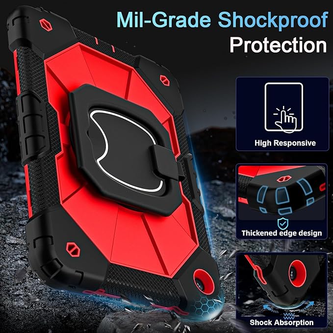 Case for Galaxy Tab A9 Plus Case 11 Inch with Screen Protector/Rotating Stand/Pen HolderMilitary Grade Shockproof Cover for Samsung Galaxy A9+/A9 Plus Tablet Case (SM-X210/X216/X218)