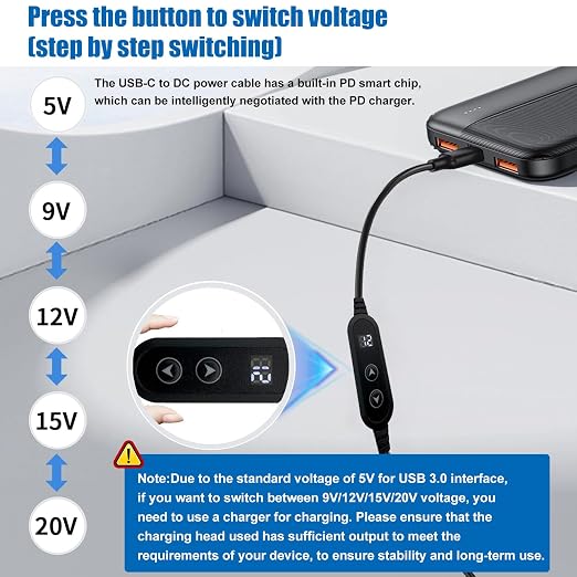 Black-65W usb c to dc cable