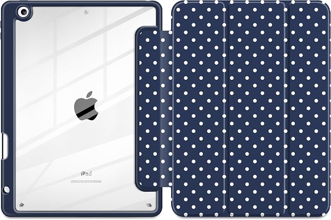 Navy Blue white dot