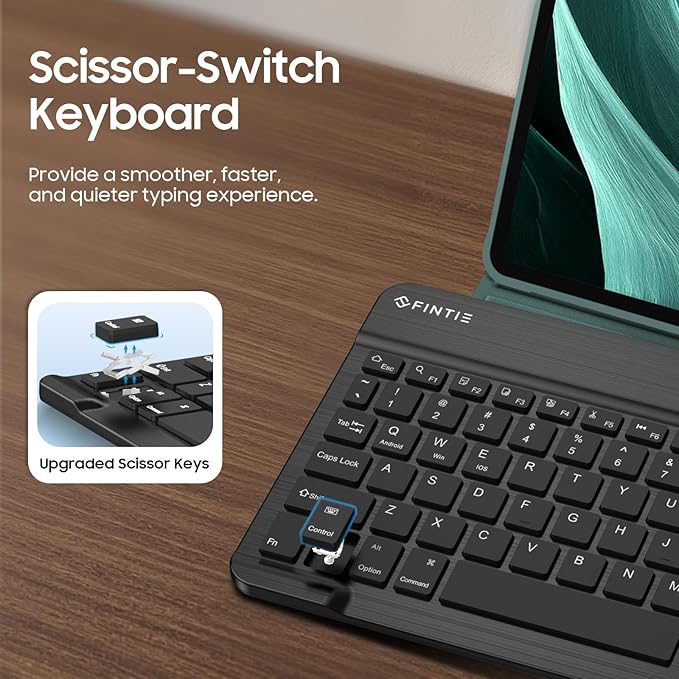 Fintie Backlit Keyboard Case for iPad Air 11-inch M4/M3/M2 (2026/2025/2024) iPad Air 5th/4th Gen 10.9 Inch - Soft TPU Cover with 7 Color Backlight Detachable Bluetooth Keyboard Midnight Green