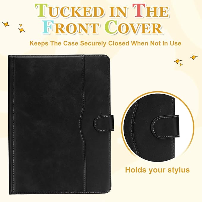 Tablet Case (10.6 x 7.9 Inch) - PU Leather Folio Standing Protective Case Universal Protective Cover Case for 9-10 Inch Tablet Black