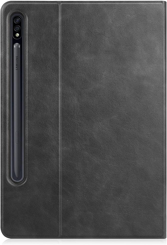 12.4 Inch Case for Samsung Galaxy Tab S8 Plus/S8+ 2022/S7 FE 2021/Tab S7 Plus/S7+ 2020 (SM-X800/T730/T970) with S Pen Holder &amp [Auto Wake/Sleep] Premium PU Leather Folding Stand Cover Black