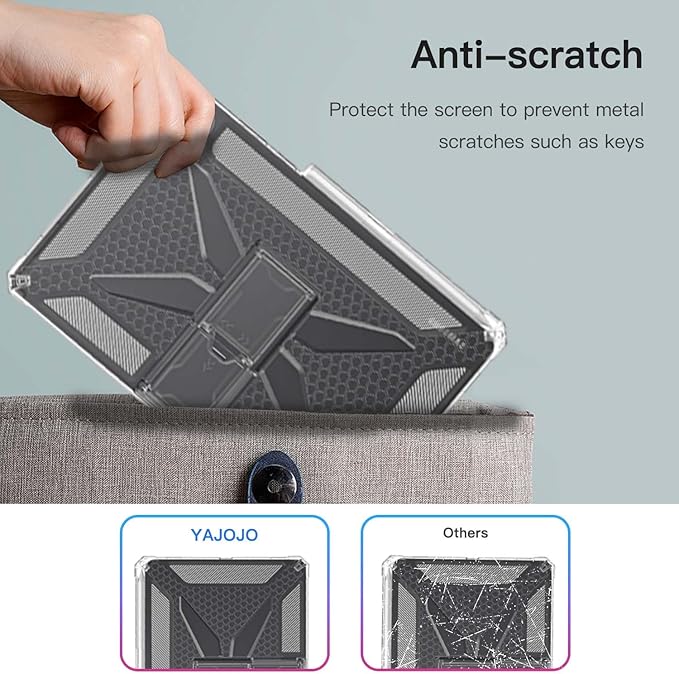 Foldable Stand Clear Case for Samsung Galaxy Tab S11 Ultra 14.6 inch with Pen Slot Clear TPU Back Cover &amp Heat Dissipation &amp Drop-Proof Two Angle Views
