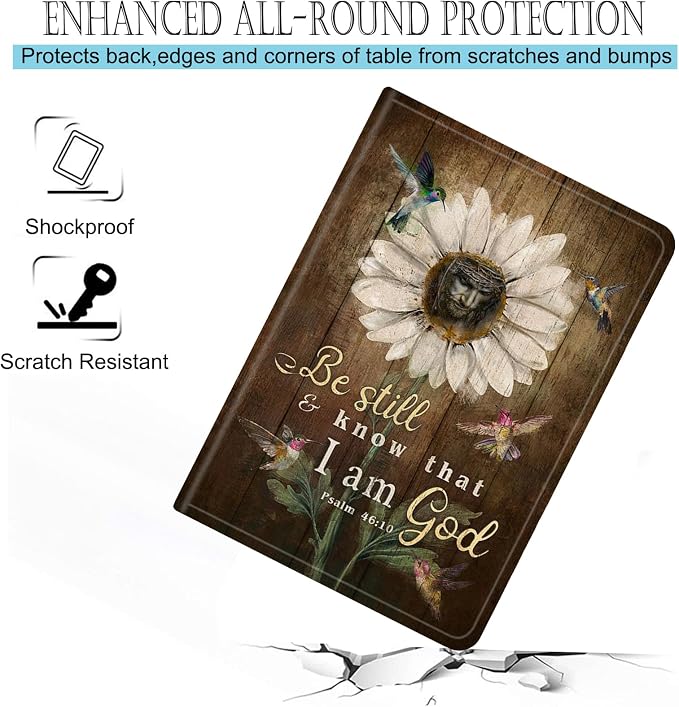 Bible Verses Psalm 46:10 Flower and Hummingbird