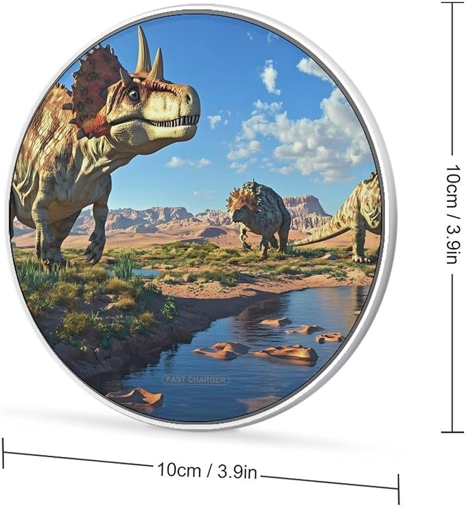 Dinosaurs Wireless Charger Anti-Slip Wireless Charging Pad Slim Charger Mat for Men Women