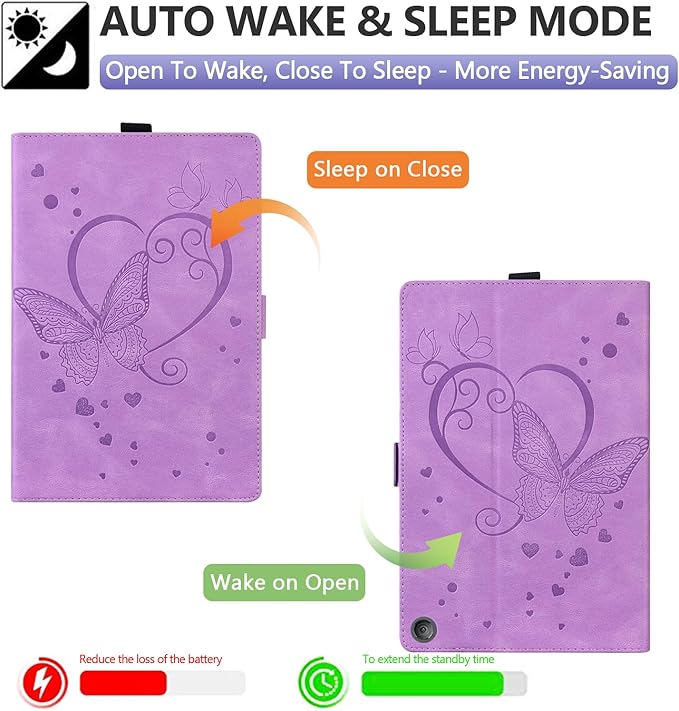 Dteck Case for All-New Amazon Fire HD 10 Tablet 13th Generation 2023 10.1 HD 10 &amp 10 Plus Tablet 11th Generation 2021 CoverMulti-Angle Stand Slim Folio Shockproof Protective Wallet Case Purple