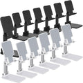 12 Pcs Cell Phone Stand Desk Table Adjustable Angle Height Phone Stand Foldable Portable Mobile Holder Silicone Pad Smartphone Tablet Holder Bulk for Office Travel Filming (WhiteBlack)
