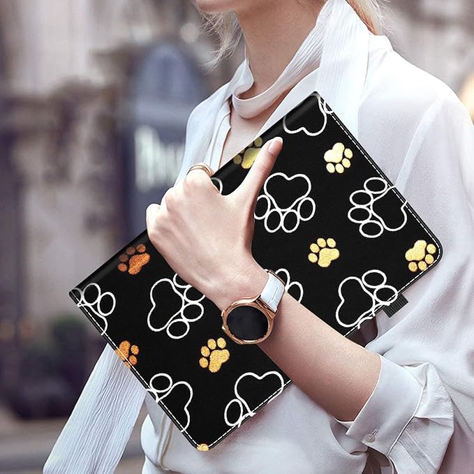 Case for All-New Amazon Fire Max 11 Tablet (13th Generation 2023 Release) Multi-Angle Stand Smart Protective Cover with Auto Wake/Sleep Cute Dog Paw Prints