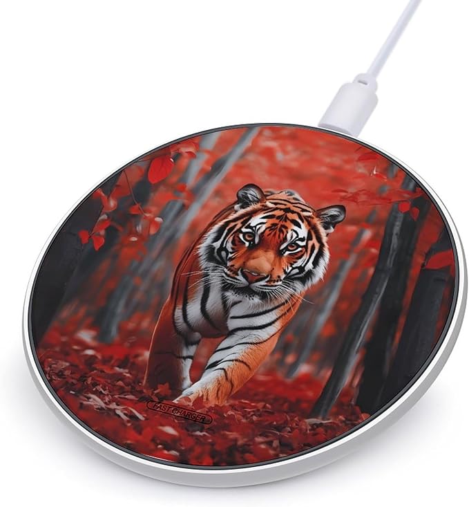 Tiger Wireless Charger Anti-Slip Wireless Charging Pad Slim Charger Mat for Men Women