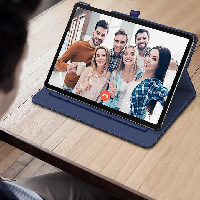 Fintie Case for Samsung Galaxy Tab S10+/ S9+/ S8+/ S7 FE/ S7+ 12.4 Inch Multi-Angle Viewing Protective Cover with Pocket Auto Sleep/Wake Navy
