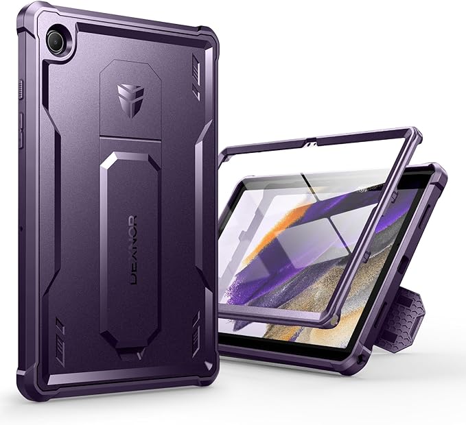 Dexnor Case for Samsung Galaxy Tab A8 10.5 Inch 2022 [Built in Screen Protector &amp Kickstand] Heavy Duty Shockproof Full Body Protective Cover for Galaxy Tab A8 Case-Purple