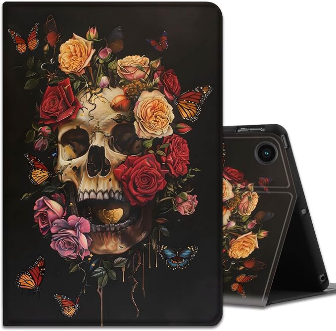Butterflies, Roses and Skull