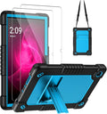 for Tmobile Revvl Tab 2 Tablet Case with 2 Pcs Screen ProtectorShockproof Kids Protective Case with Shoulder Strap Kickstand Cover for Tmobile Revvl Tab 2 Tablet 10.1 inch (Black/Blue)