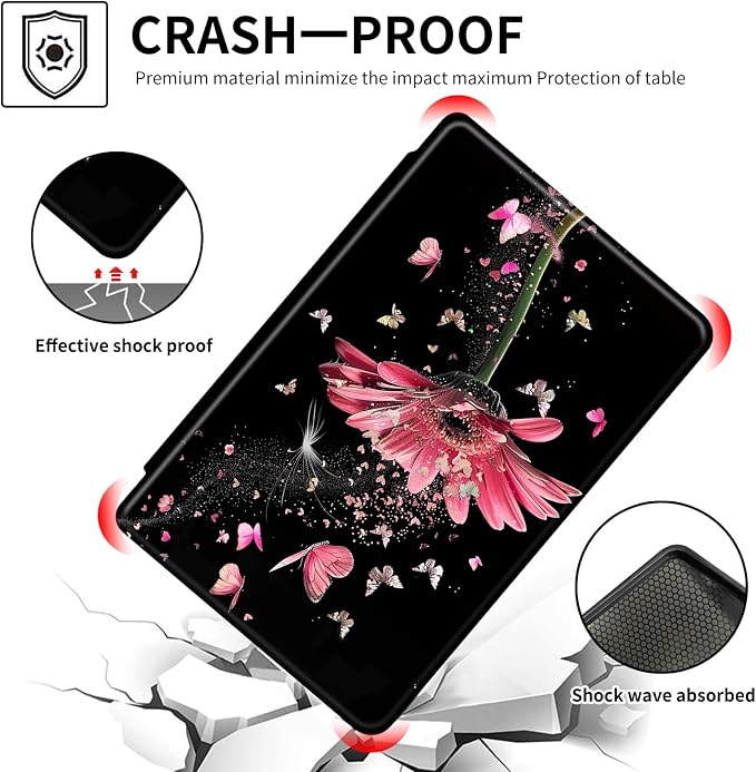 Pink Flowers and Butterflies