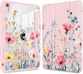 May Chen for iPad (A16) 11th Generation Case 11 Inch 2025 iPad 10th Gen Case 2022 10.9 inch Built-in Pencil Holder with Shockproof Cover Clear Transparent Back Shell Auto Wake/Sleep Wildflower