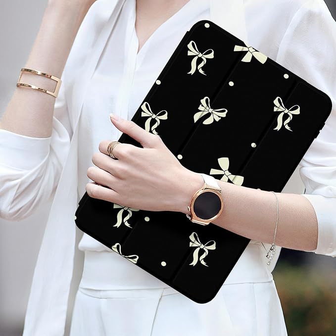 Beige Large Bow - Black