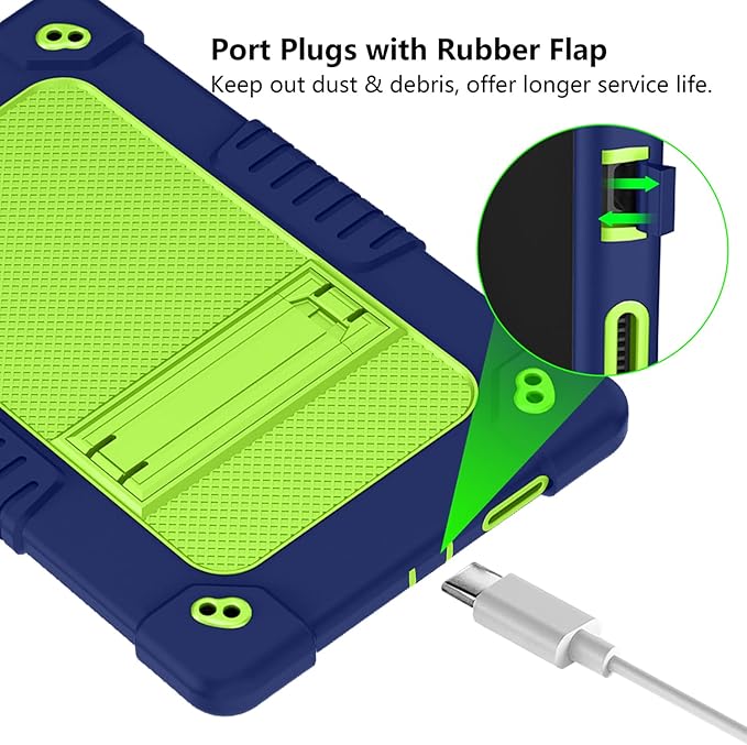 for T-Mobile Revvl Tab 5G 2023 Released Tablet Casewith Tempered Screen Protector Shoulder Strap Stand Kids Friendly Shockproof Case for T-Mobile Revvl Tab 5G 10.36 Inch (Navy/Green2 Pcs)