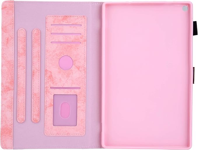 Smart Case for Fire HD 8 (8th/7th/6th Generation-Old Model) Techcircle Soft PU Leather Magnetic Flip [Auto Wake Sleep] Wallet Cover for Kindle Fire HD 8-inch Tablet (2018/2017/2016 Release) Pink