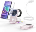 Wireless Charger for Samsung 3 in 1 Charging Station for Samsung - Magnetic Android Charging Station for Galaxy S26 Ultra/Z Fold/Flip &amp Buds4 Pro - Nightstand Organizer &amp Bedside Charger for