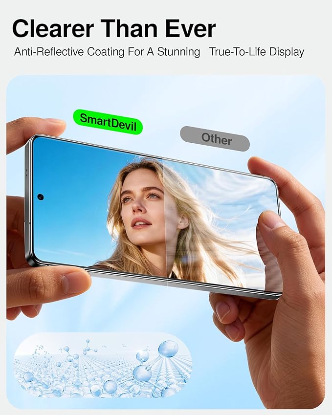 SmartDevil for Samsung Galaxy S26 Ultra Screen Protector [3 Pack] Anti-Reflective AR Tempered Glass Film9H Scratch &amp SGS Impact Resistant In-Display Fingerprint Reader Compatible SmartPull Box
