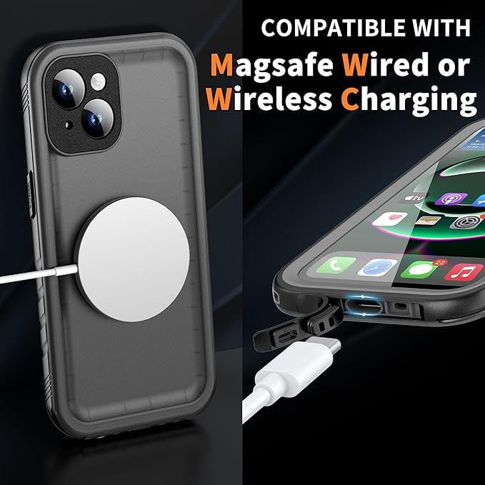 Cozycase for iPhone 14 Waterproof Shockproof Dustproof Case - Heavy Duty/360 Full Body/Military Grade/Protective/Rugged 【8FT Drop Proof | IP68 Underwater】 Built in Screen/Camera Protector with Lanyard