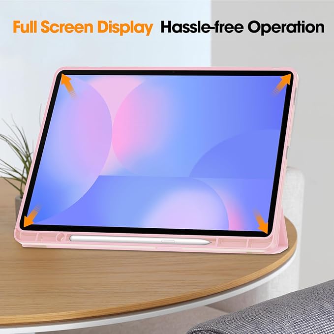for Galaxy Tab S10 FE Plus Case 13.1 Inch 2025 (Model: SM-X620/SM-X626B) Trifold Stand Cover with S Pen Holder [Auto Wake/Sleep] PU Leather + Soft TPU Back Shell for Tab S10 FE+ 13.1Pink