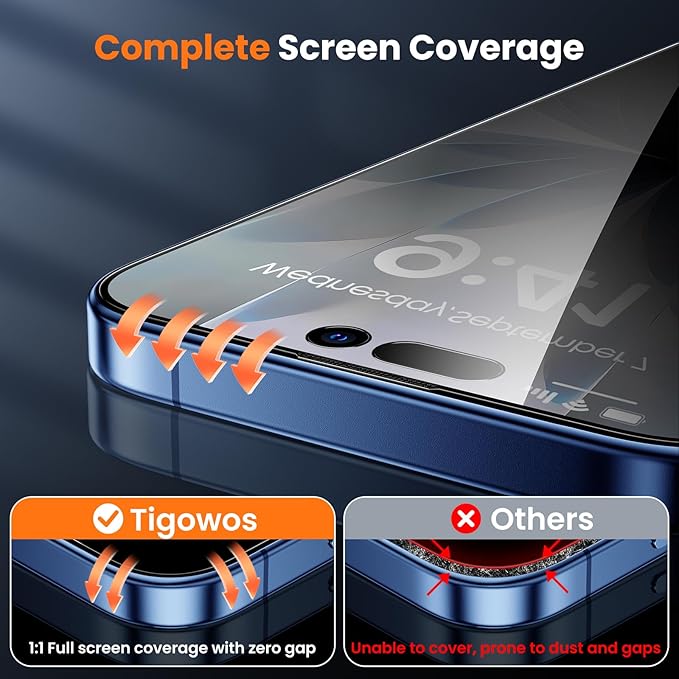 2-Packs for iPhone 17 Privacy Screen Protector28°Anti-spyDouble Shatterproof Tempered Glass9H+ Hardness99.99% HD ClearFull CoverageBubble FreeEasy Installation