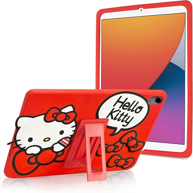 Hello Kitty Kids iPad Case - 10.9 Inch Case for iPad 10th Generation (2022) &amp A16 11th Generation 11 inch (2025) - Tablet Cover with Stand Shockproof Silicone Protector