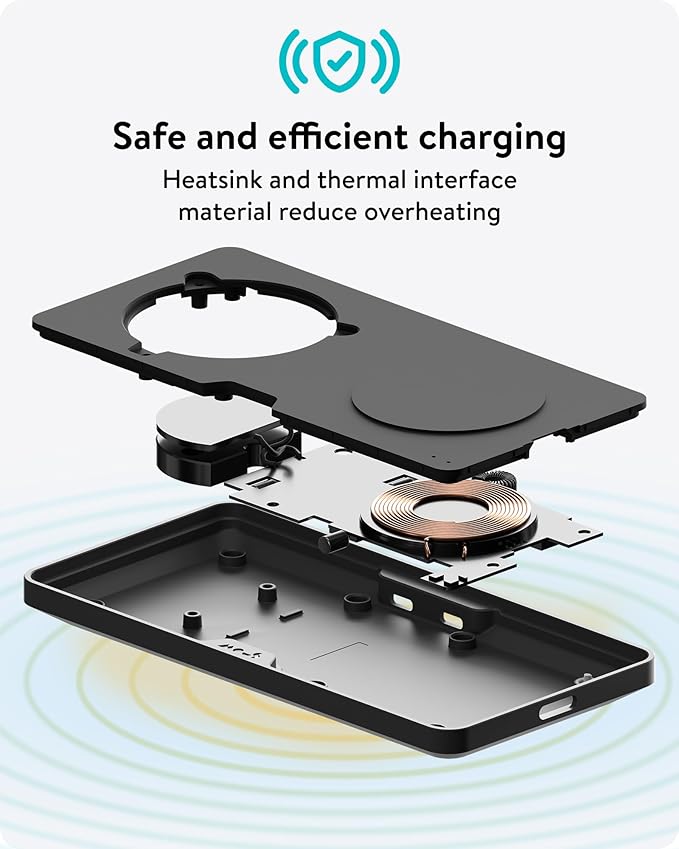 Mous - Dual Charging Station with Qi2 up to 15W Fast Charge - MagSafe Charger Compatible with iPhone 17/16/15/14/13/12 Pixel 10 Series and Airpods - USB-C Cable - Aramid Fibre