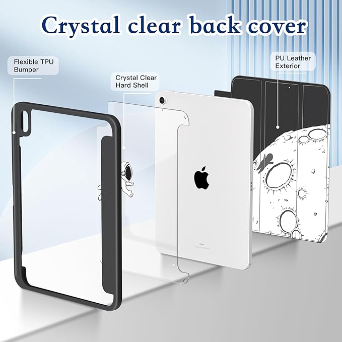 CISSOOK Compatible with iPad (A16) 11th Generation Case 11 Inch 2025 Release for iPad 10th Generation 10.9 Inch 2022 Protective Shell with Pencil Holder Astronaut