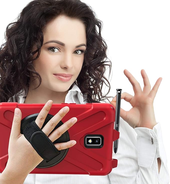 Case for Samsung Galaxy Tab Active 2 8.0 T390 T395 T397 Military Grade [15 ft Drop Tested] Full-Body Shockproof Protective Cover with 360° Rotation Stand Hand Strap &amp Pencil Holder