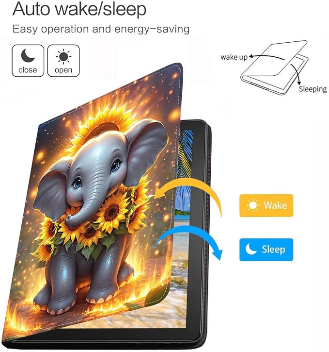 Cute Elephant and Sunflower