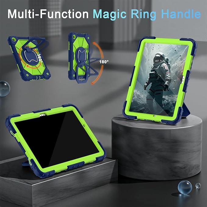 Case for Galaxy Tab A11 Plus/A9 Plus Case 11 Inch with Screen Protector/Rotating Stand/Pen HolderMilitary Grade Shockproof Cases for Samsung Galaxy A11+/A9+ Plus Tablet CasesNavy Green