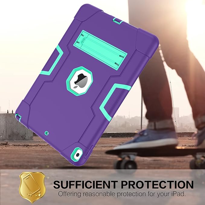 BENTOBEN for iPad Air 3 2019 Case iPad Pro 10.5 2017 Case 3 Layers Heavy Duty Rugged Shockproof Kickstand Sturdy Protective Tablet Cover for iPad Air 3rd Gen/iPad Pro 10.5 2017 Purple/Green