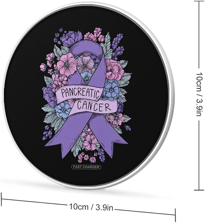 Pancreatic Cancer Awareness Fast Portable Charger 10W Funny Graphic Phone Charging Pad with USB Cable