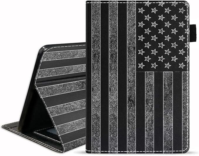 Case for All-New Kindle Fire HD 10/Fire HD 10 Plus Tablet 10.1 inch (11th Generation 2021 Released) - Slim PU Leather Cover with Auto Sleep Wake - American Flag