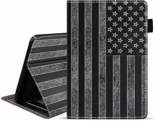 Case for All-New Kindle Fire HD 10/Fire HD 10 Plus Tablet 10.1 inch (11th Generation 2021 Released) - Slim PU Leather Cover with Auto Sleep Wake - American Flag