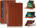 Case Compatible with Tablet Samsung Galaxy Tab S9 FE Plus S9 Plus S8 Plus S7 FE S7 Plus 12.4 InchCover 360° Rotating Stand PU Leather for Galaxy Tab S9 FE+ S9 + S8+ S7+ 12.4Brown